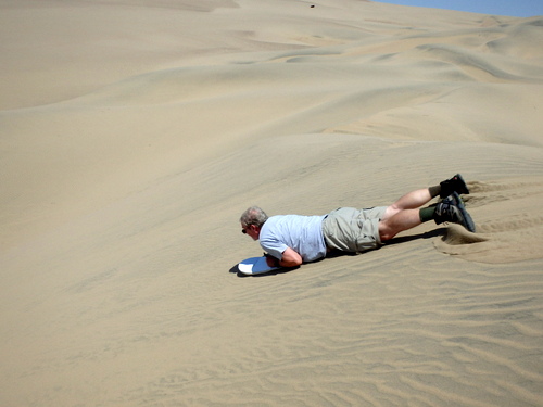 Sand Surfing the Dunes of Huaca China, Peru.